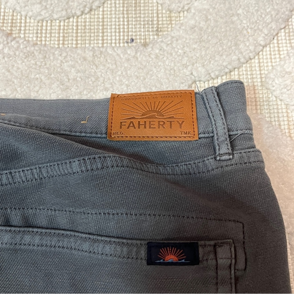 FAHERTY Men's Stretch Terry 5-Pocket Pant Slate Size 30x29 Slim Straight Stretch - Picture 9 of 13